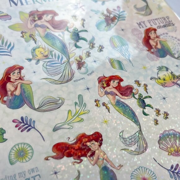 Disney The Little Mermaid Ariel Stained Glass Cutting Board New Sealed Stickers - Picture 9 of 9